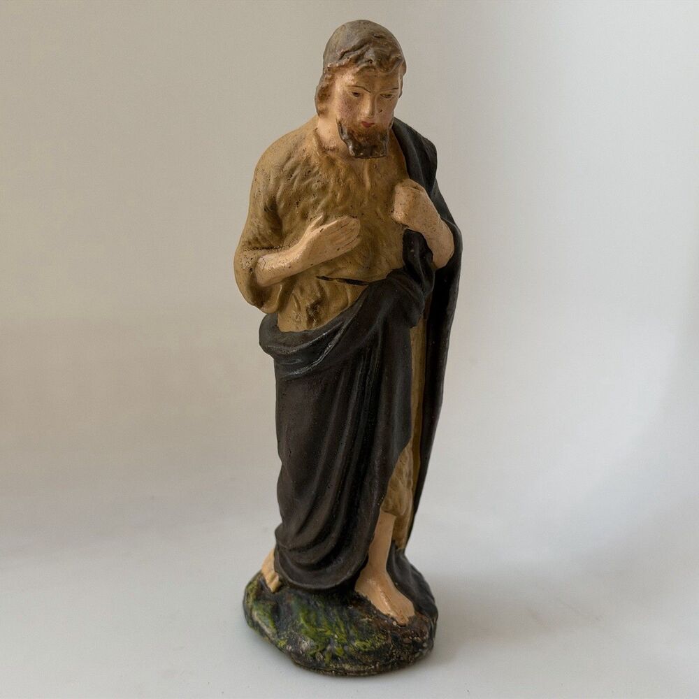 Vintage German Nativity Joseph Figurine 5.5” Hand Painted Christmas Manger
